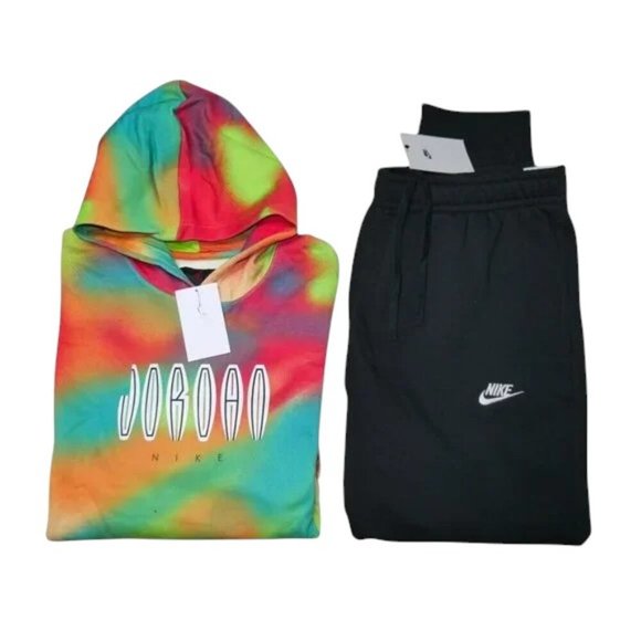 Jordan Men's 2 PC Sweatsuit Size 2XL Fleece MVP Tracksuit Tie Dye Outfit Set NWT - Picture 1 of 12